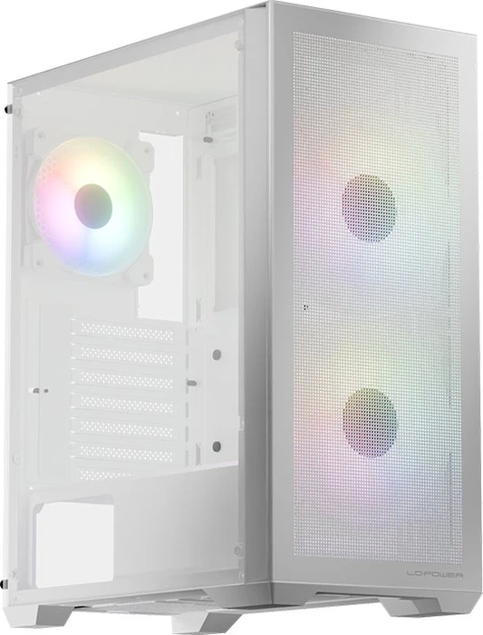 LC-Power Gaming 717W Meshwork_L Light, weiß, Glasfenster