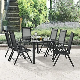 Juskys Milano Gartenmöbel-Set dunkelgrau, 7-tlg.