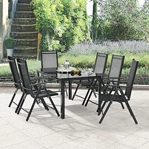 Juskys Milano Gartenmöbel-Set dunkelgrau