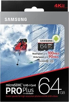 Samsung PRO Plus R100/W90 64GB Kit, UHS-I U3, Class 10