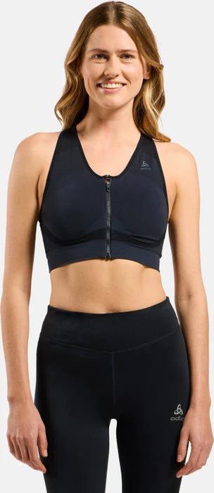 Odlo Seamless High mit Reißverschluss Sport-BH schwarz (Damen)