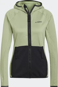 adidas Terrex Tech Lite Hooded Hiking Fleece Jacke magic lime/black (Damen)