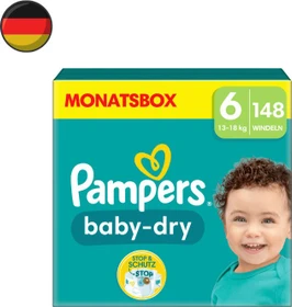 Pampers Baby-Dry Gr.6 Einwegwindel, 13-18kg, 148 Stück