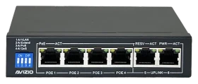 Avizio SU Desktop Gigabit Switch, 6x RJ-45, 60W PoE+ (AV-SU4GP2G)