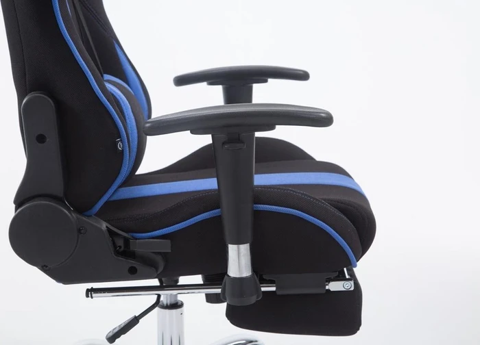 CLP Racing Limit V2 Stoff Gamingstuhl mit Fußstütze, schwarz/blau