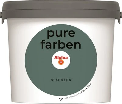 Alpina Farben Pure Farben Wandfarbe blaugrün innen blau, 2.5l