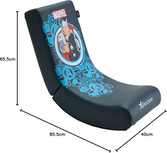 X Rocker Marvel Hero Video Rocker Gaming Bodensessel für Kinder/Jugendliche, Thor dunkelblau