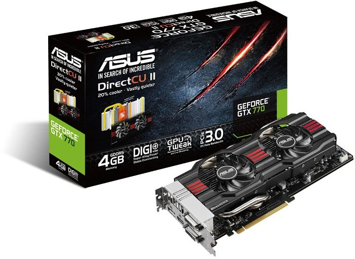 ASUS GeForce GTX 770 DirectCU II, GTX770-DC2-4GD5, 4GB GDDR5, 2x DVI, HDMI, DP