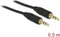 DeLOCK Klinkenkabel 3-Pin Stereo, 3.5mm Stecker auf 3.5mm Stecker, schwarz, 0.5m Vorschaubild