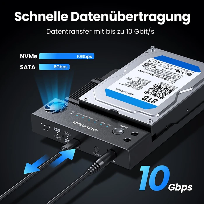 Graugear Bidirektionale Klonstation M.2/2.5"/3.5", Standalone