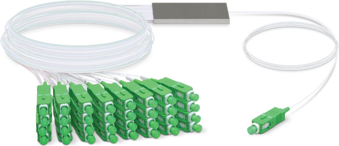 Ubiquiti UFiber LWL Simplex Kabel PLC Splitter, 1x SC-APC Stecker/32x SC-APC Stecker, 4m, weiß