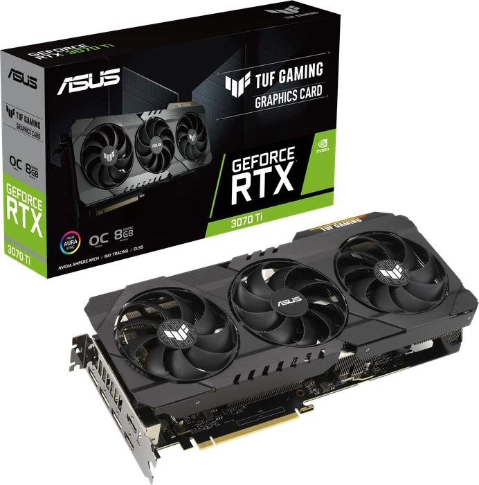 ASUS TUF Gaming GeForce RTX 3070 Ti OC V2, TUF-RTX3070TI-O8G-V2-GAMING, 8GB GDDR6X, 2x HDMI, 3x DP