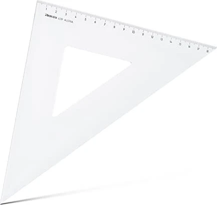 Aristo Zeichendreieck 45° 19cm, mit Facette, transparent