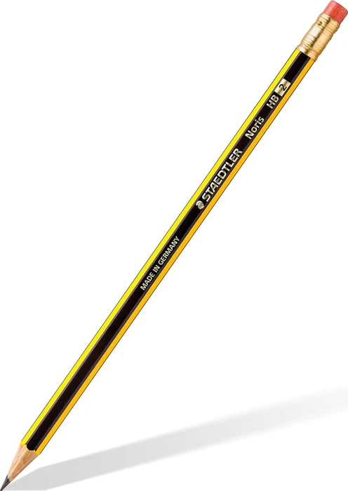 Staedtler Noris 122 Bleistift HB graphit, schwarz/gelb, Radierer, 12er-Pack
