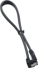 CableMod ModMesh Right Angle SATA 6Gb/s Kabel Carbon 0.3m, gewinkelt (CM-CAB-RSAT-N30KC-R)
