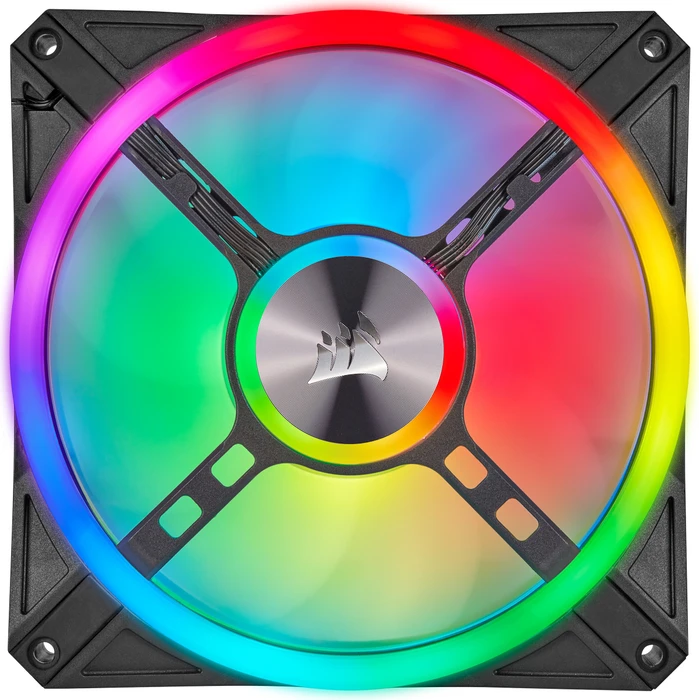 Corsair QL Series iCUE QL140 RGB PWM Dual Fan Kit, schwarz, LED-Steuerung, 140mm, 2er-Pack