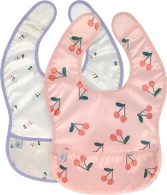 Lässig Lätzchen mit Auffangschutz Happy Fruits Kirsche, 2 Stück