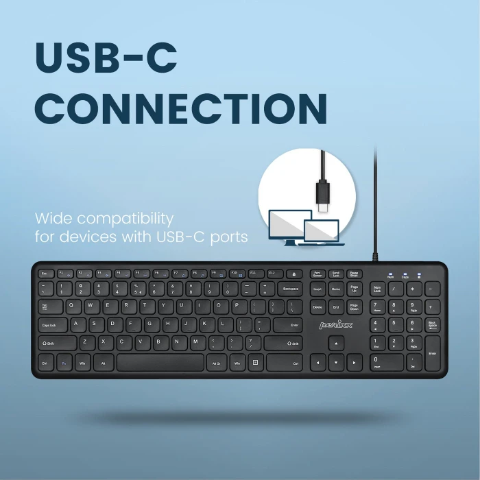 Perixx Periboard-210C-C, schwarz, USB, IT