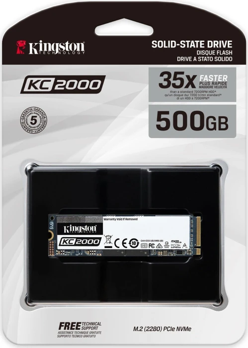 Kingston KC2000 NVMe PCIe SSD 500GB, M.2 2280 / M-Key / PCIe 3.0 x4