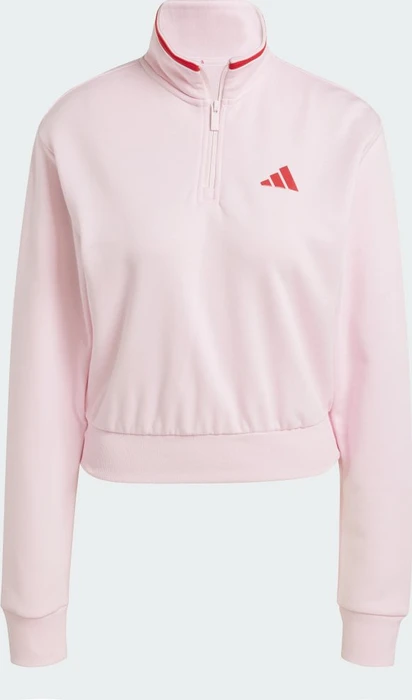 adidas Essentials Color Pop French Terry Crop Quarter-Zip Originals Sweatshirt clear pink (Damen)