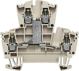 Weidmüller WDK 2.5V Mehrstock-Reihenklemme, Schraubanschluss, dunkelbeige, 2.5 mm², 400 V, Anzahl Anschlüsse: 4, Anzahl der Etagen: 2, TS 35, V-0