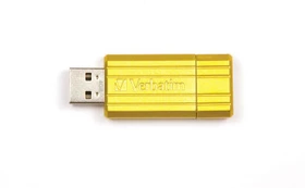 Verbatim Store 'n' Go PinStripe 16GB gelb, USB-A, USB 2.0