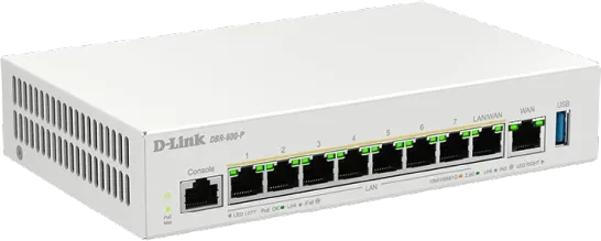 D-Link DBR-600 DBR-600-P Desktop 2.5G Managed Router, 9x RJ-45, 123W PoE+