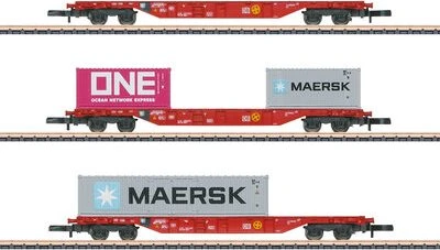 Märklin - Spur Z Güterwagenset - Containertragwagen-Set