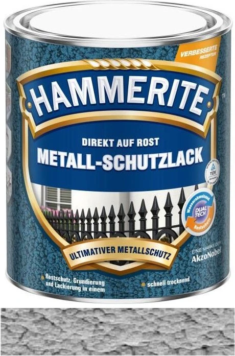 Hammerite Hammerschlag Metallschutz-Lack außen silbergrau, 2.5l