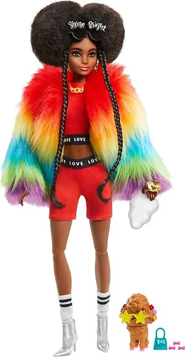 Mattel Barbie - Extra mit Afro und Regenbogen-Jacke