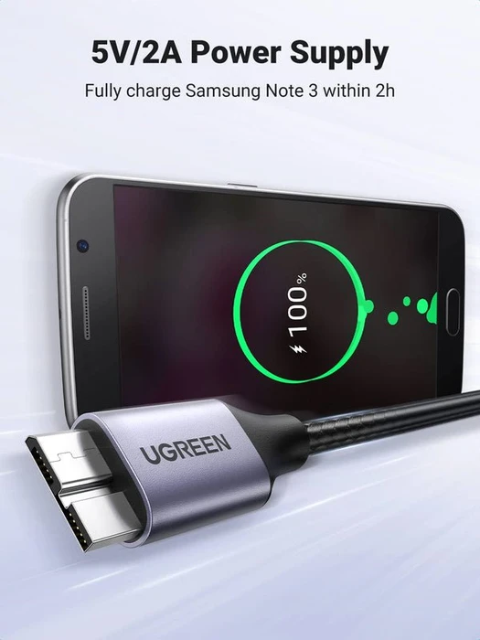 Ugreen USB 3.0 Kabel, USB 3.0 Micro-B/USB-A 3.0, 2m