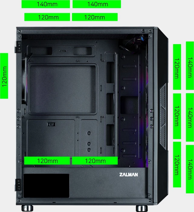 Zalman i3 Neo ARGB, schwarz, Glasfenster
