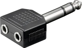 Wentronic Goobay Kopfhörer-Y-Adapter AUX, 1x 6.35mm Klinkenstecker auf 2x 3.5mm Klinkenbuchse (11103)