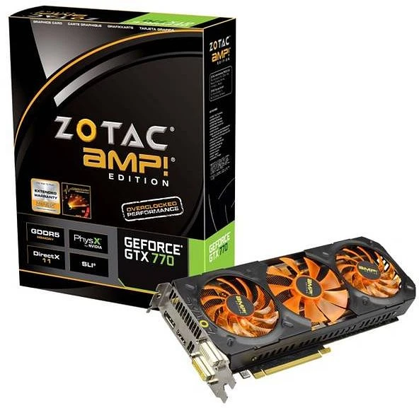Zotac GeForce GTX 770 AMP!, 4GB GDDR5, 2x DVI, HDMI, DP