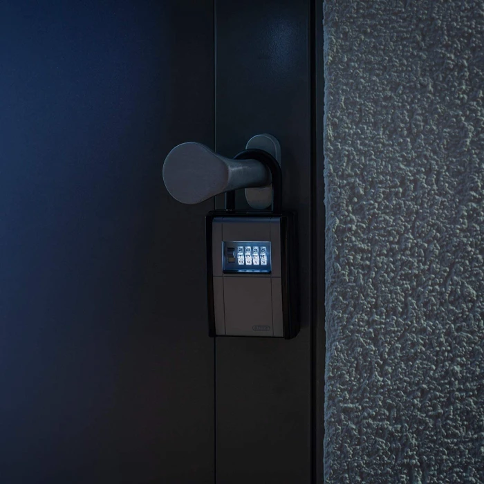 ABUS KeyGarage 797 LED mit Bügel Schlüsselkasten, schwarz/silber, mechanische Zahlenkombination