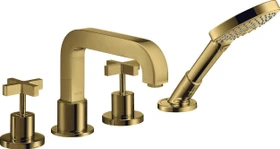 Hansgrohe Axor Citterio 4-Loch Wannenkombination mit Kreuzgriff polished goldoptik