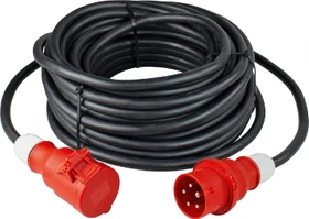 as-Schwabe Gummi CEE Verlängerungskabel 400V 16A IP44 H07RN-F 5G1.5, schwarz, 50m