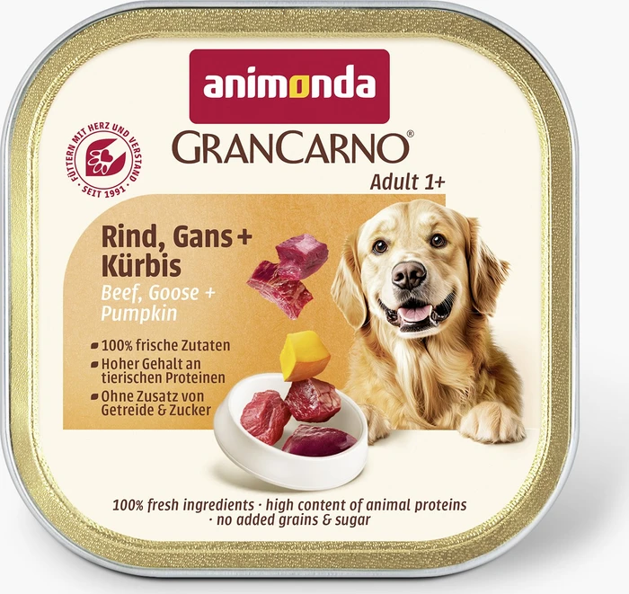 animonda GranCarno Adult Rind, mit Gans + Kürbis, 3.30kg (22x 150g)