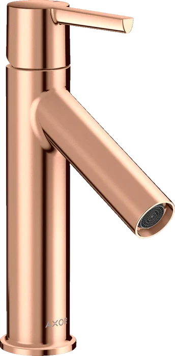 Hansgrohe Axor Starck Einhebel-Waschtischmischer 100 mit Hebelgriff und Ablaufgarnitur polished red gold