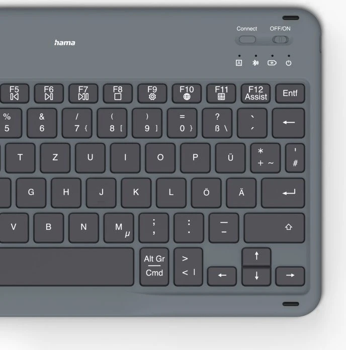 Hama Travel 500 Tablet-Tastatur, schwarz, mit Schutzhülle für 7"-11" Tablets, Bluetooth, DE