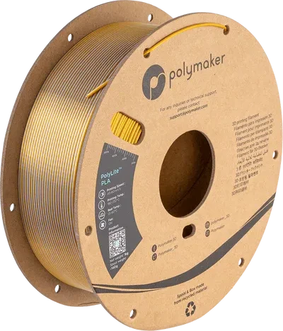 Polymaker PolyLite Silk PLA, Crown Gold-Silver, Spule, 1.75mm, 1.00kg
