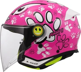 LS2 OF622 Funny II Paws rosa/weiß/schwarz
