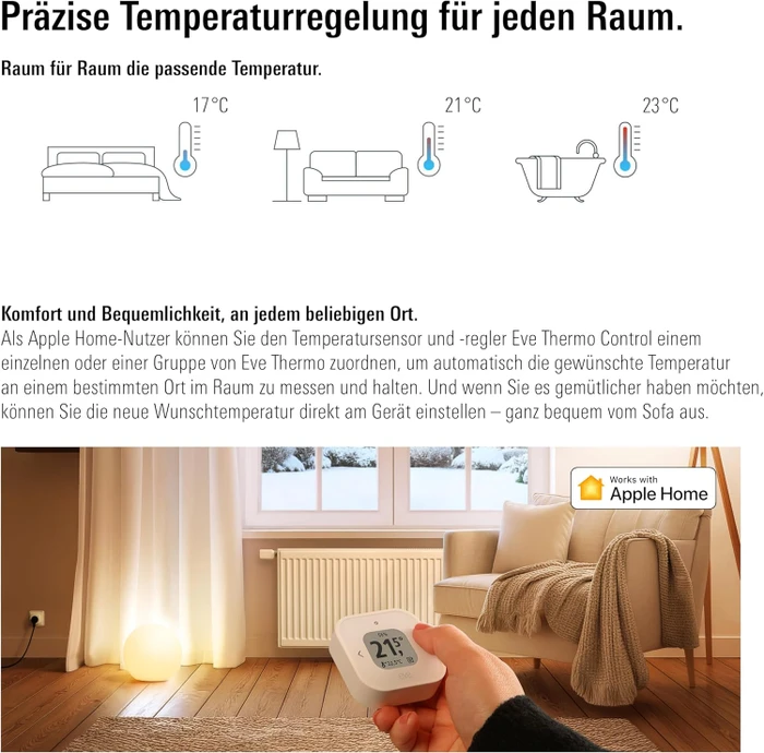 Eve Thermo 2025 (5. Generation/Matter) Heizkörperthermostat, Heizungssteuerung
