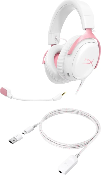 HP HyperX Cloud III weiß/rosa