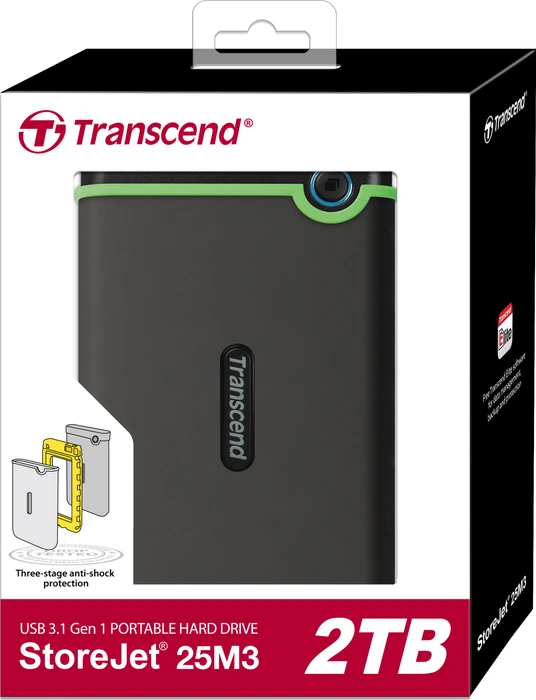 Transcend StoreJet 25M3 Slim, Iron Gray, 2TB, USB 3.0 Micro-B