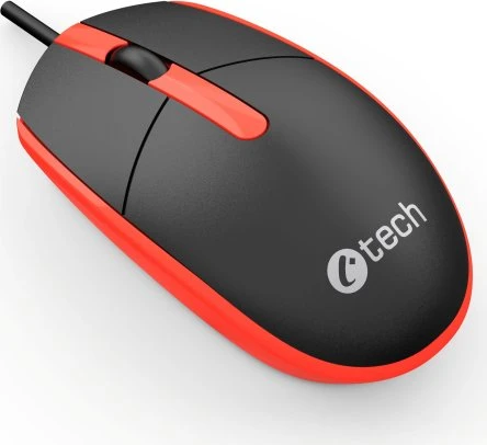 C-Tech WM-10R Wired Mouse schwarz/rot, USB