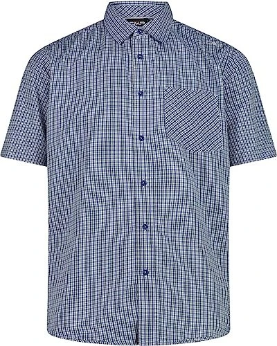 CMP Karomuster Hemd kurzarm dusty blue/stone (Herren)
