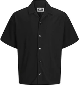 Jack & Jones Wide Fit Hemd kurzarm schwarz (Herren)