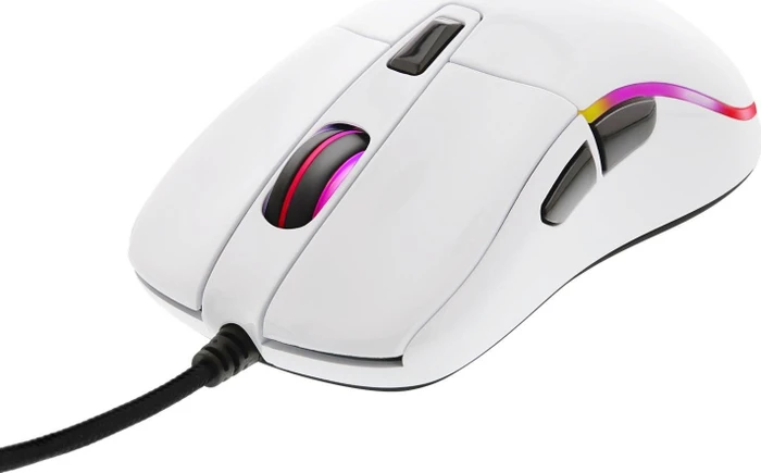 Deltaco RGB Gaming Mouse, weiß glänzend, USB