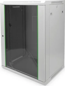 Digitus Professional Dynamic Basic Serie Wandschrank 16HE, Sicherheitsglastür, IP2X, grau, 450mm tief